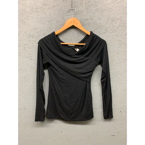 Aritzia Babaton Phil Layered Long Sleeve T-shirt Black‎ Size Small - Picture 1 of 10